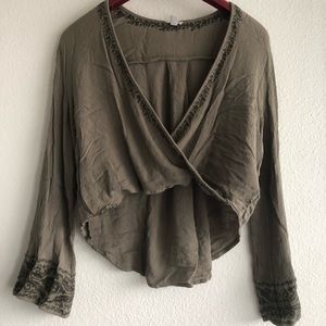 Beautiful embroidered wrap top